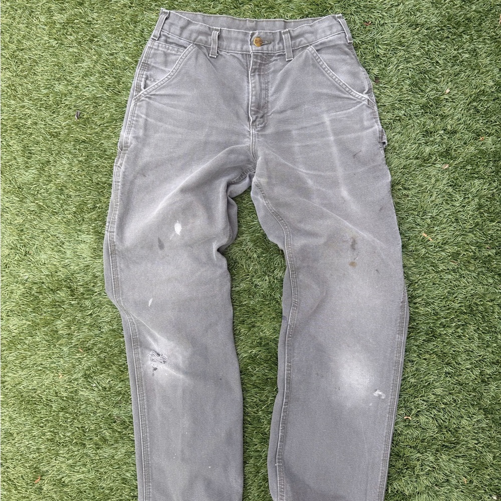 Carhartt Men's Green Relaxed Fit Carpenter Work Pants
